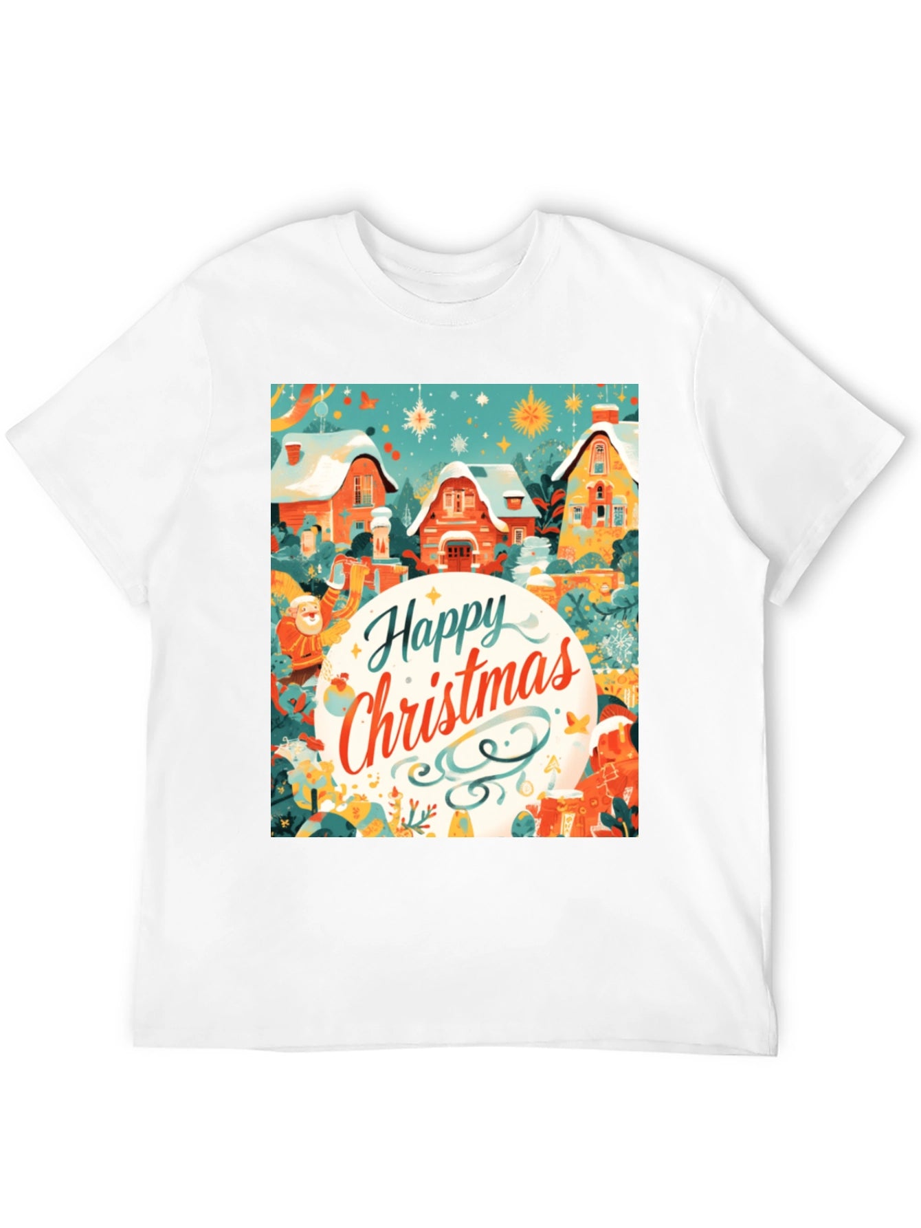 Festive Christmas Village Graphic Tee