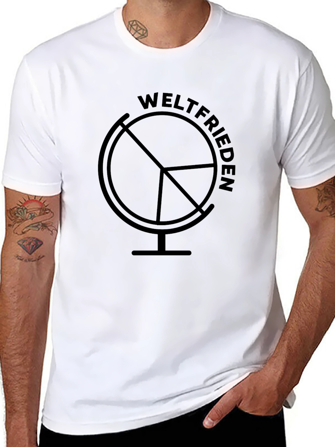 Weltfrieden Globe Black T-Shirt