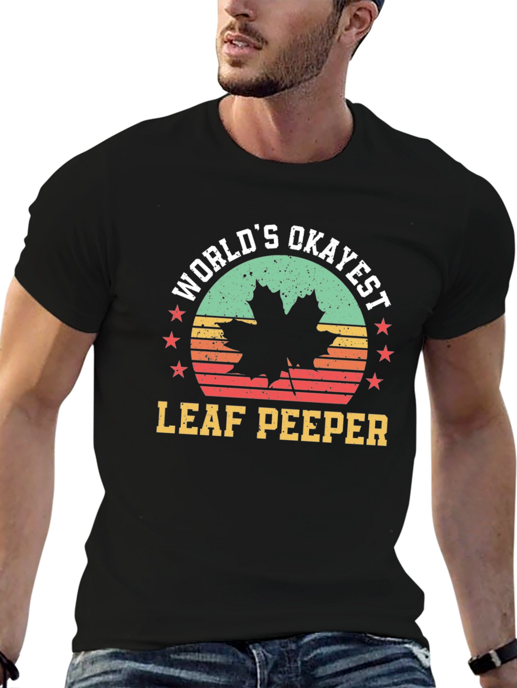 Worlds Okayest Leaf Peeper Tee - Autumn Fun