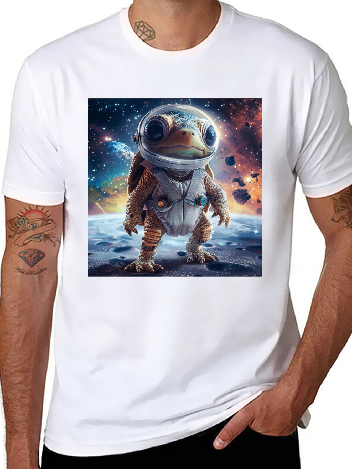 Turtle Astronaut T-Shirt - Space Adventure Style