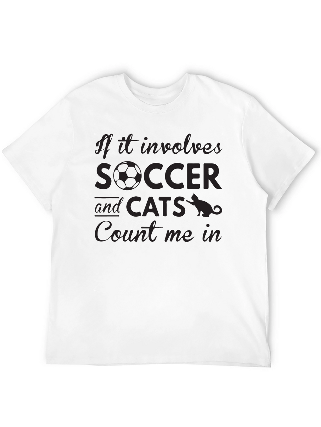Soccer and Cats Graphic T-Shirt