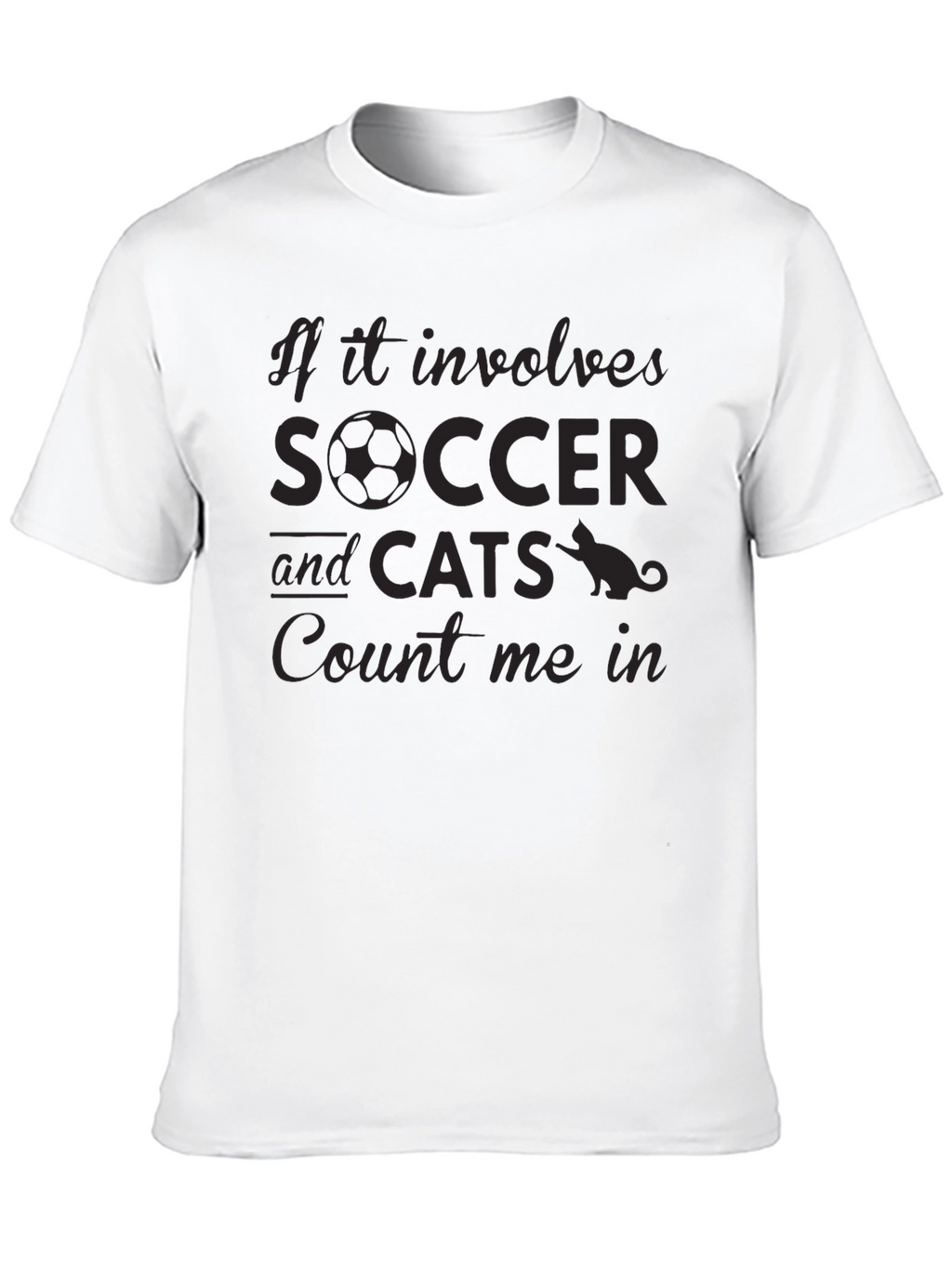 Soccer and Cats Graphic T-Shirt