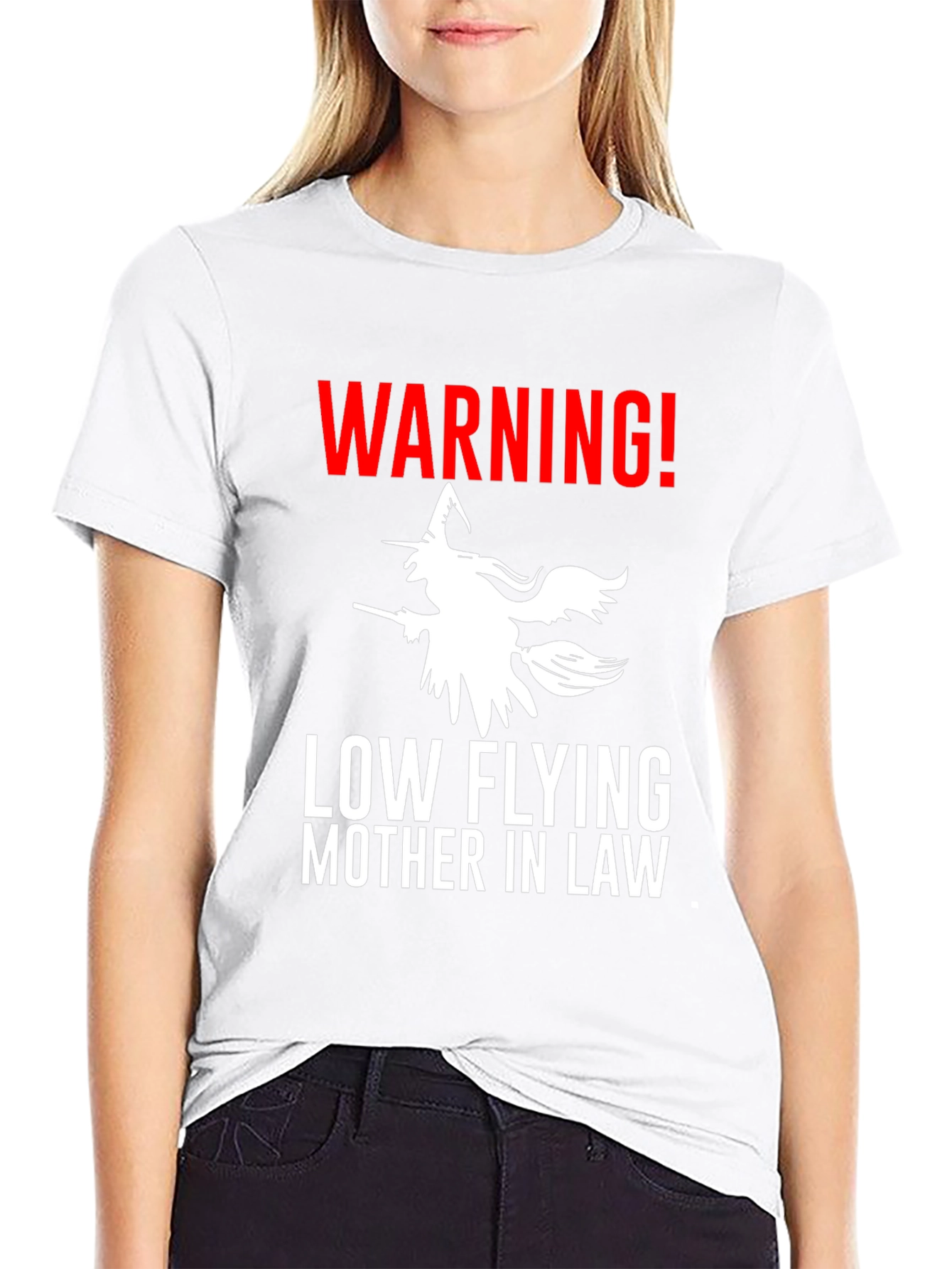 Warning Low Flying Mother In Law Graphic Tee