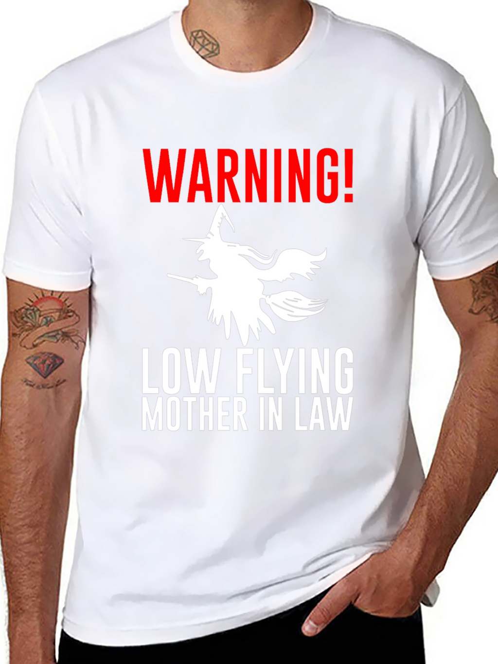 Warning Low Flying Mother In Law Graphic Tee