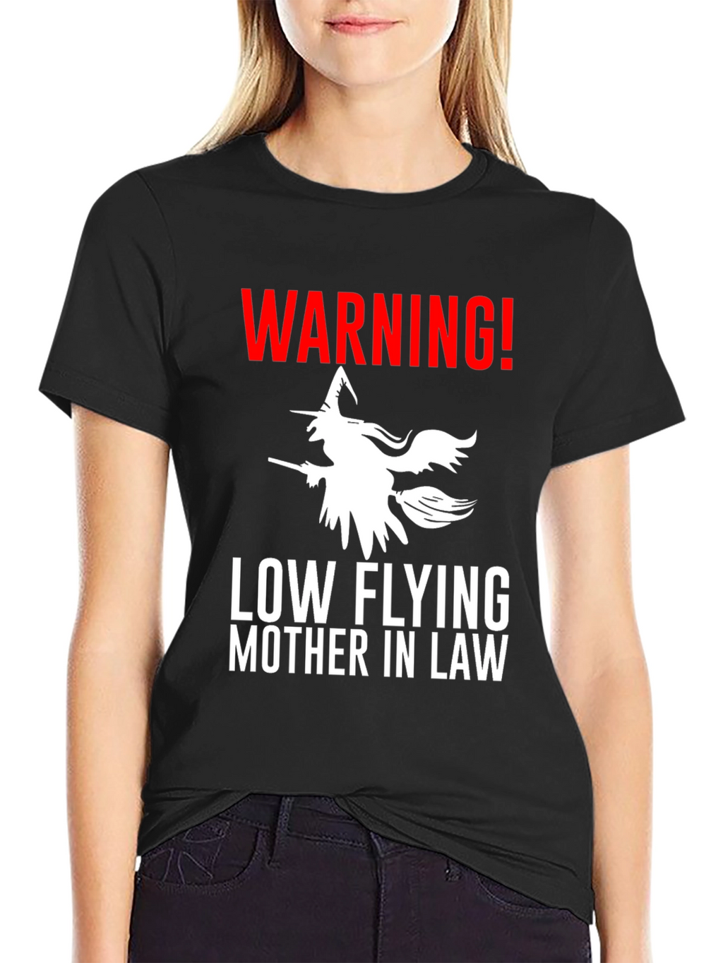 Warning Low Flying Mother In Law Graphic Tee
