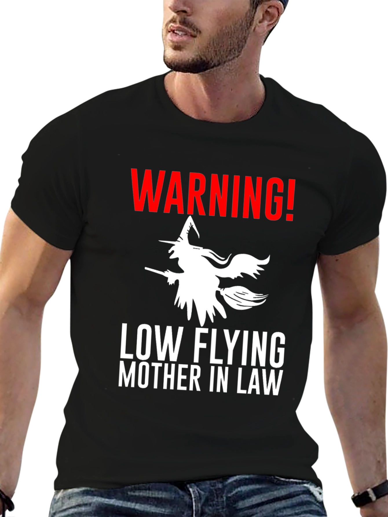 Warning Low Flying Mother In Law Graphic Tee