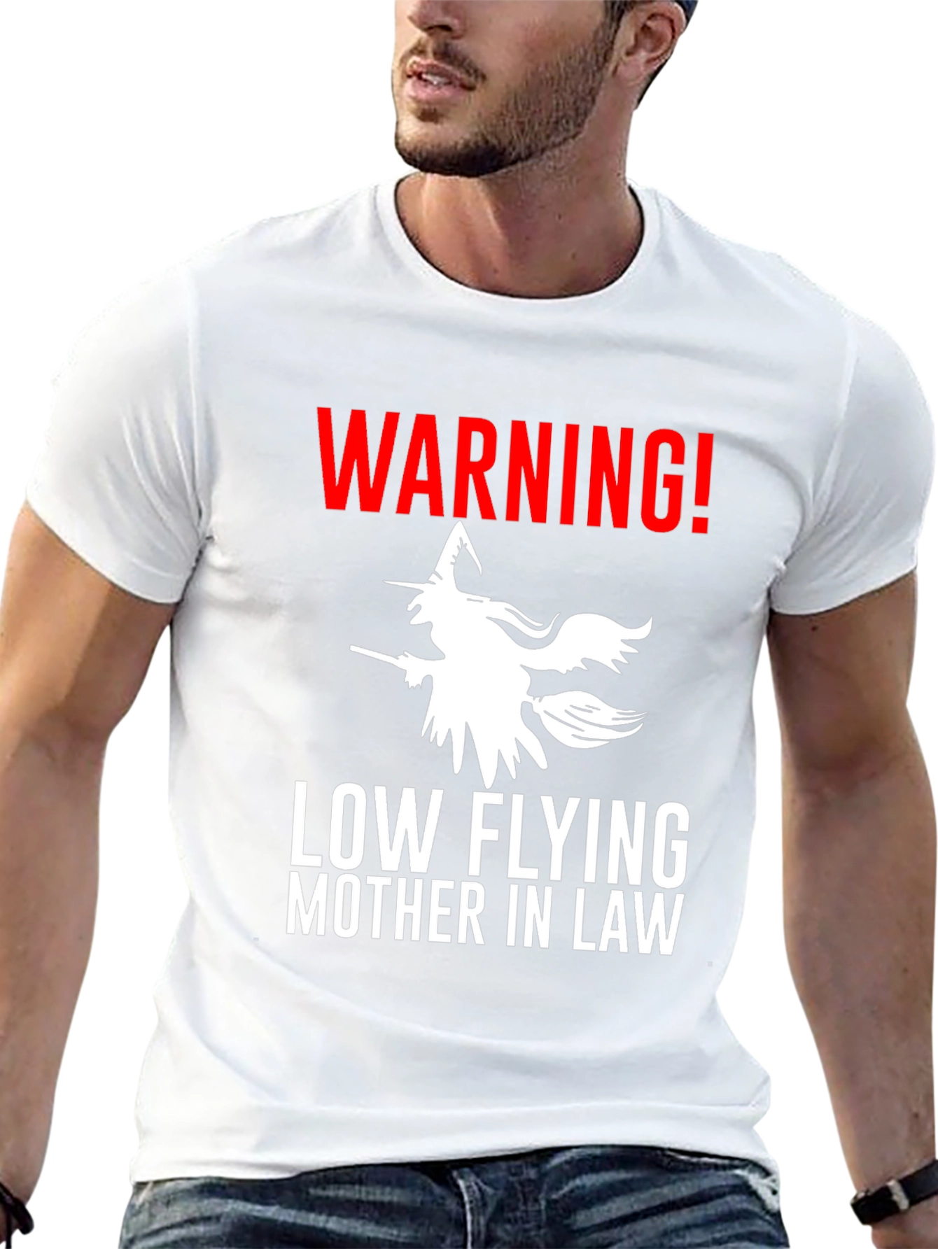 Warning Low Flying Mother In Law Graphic Tee