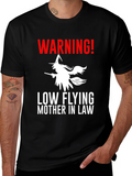 Warning Low Flying Mother In Law Graphic Tee