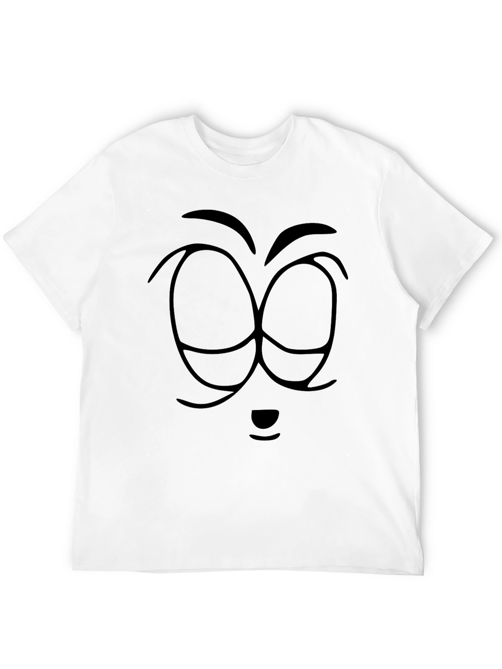 Black Cartoon Face Graphic T-Shirt
