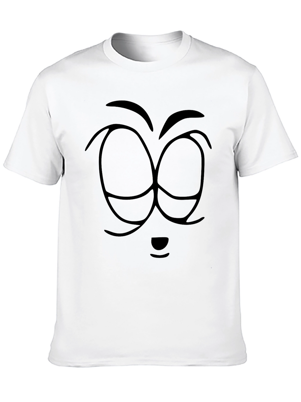 Black Cartoon Face Graphic T-Shirt