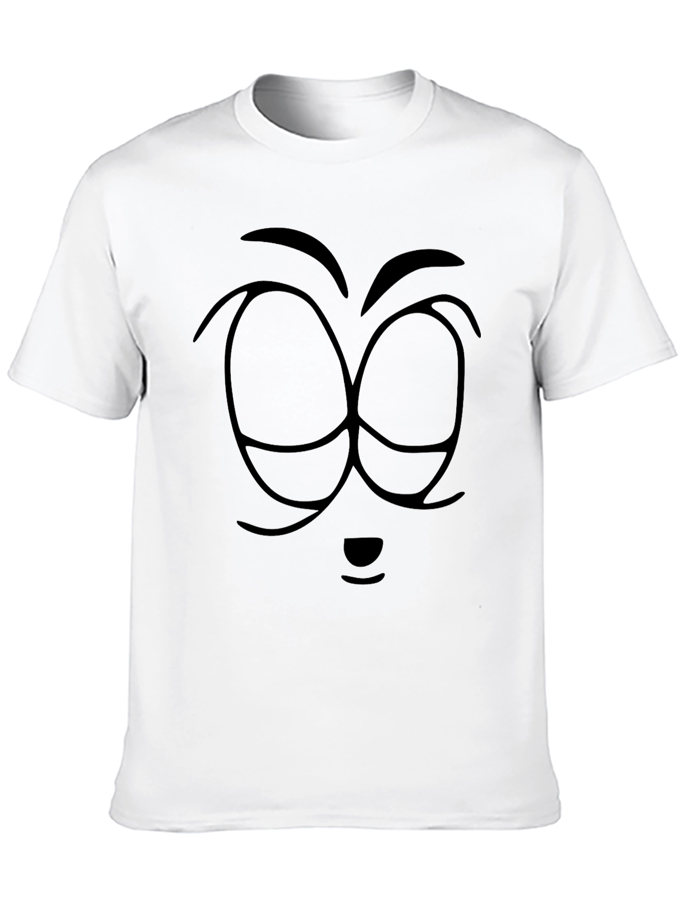 Black Cartoon Face Graphic T-Shirt