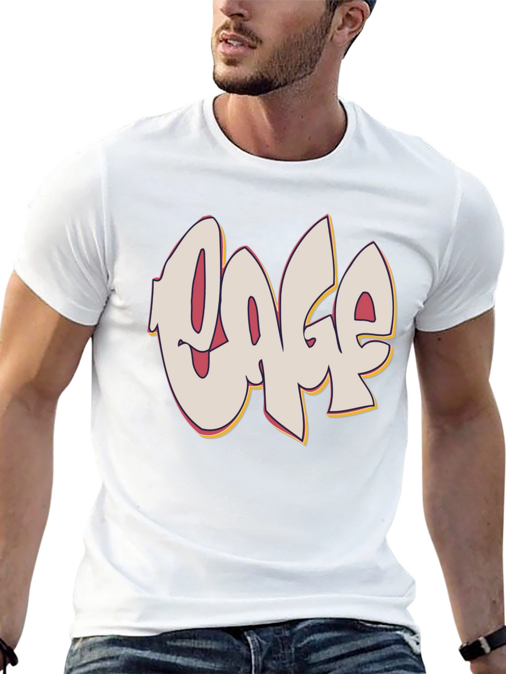 Graffiti Style Text Graphic Black T-Shirt