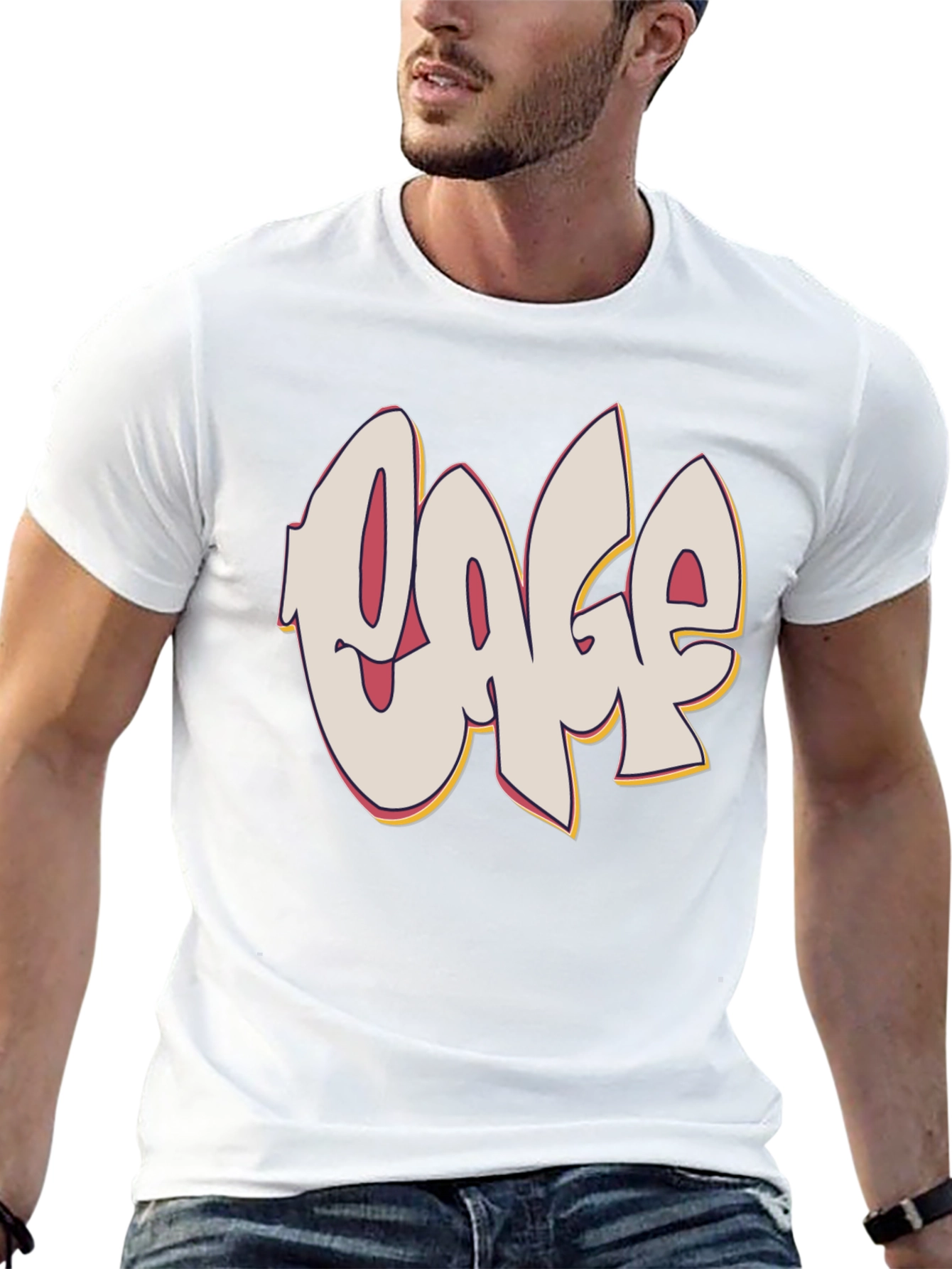Graffiti Style Text Graphic Black T-Shirt