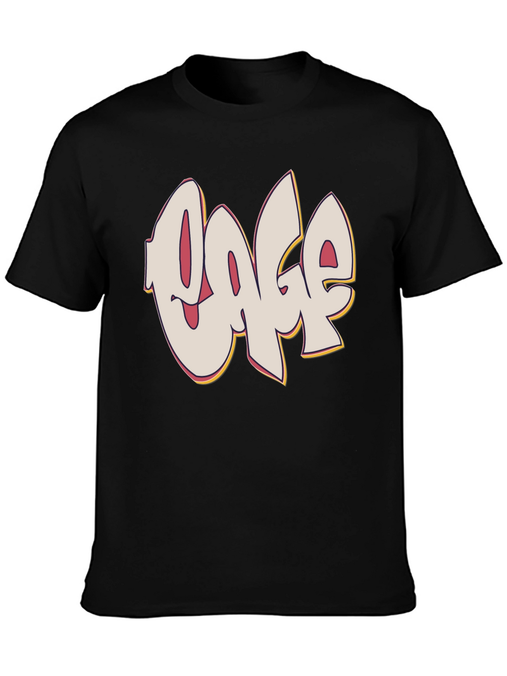 Graffiti Style Text Graphic Black T-Shirt