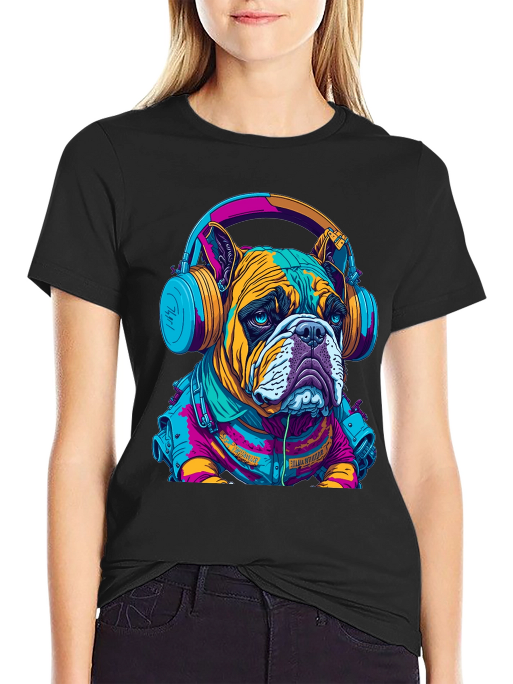 Bulldog DJ Graphic Tee - Trendy Streetwear