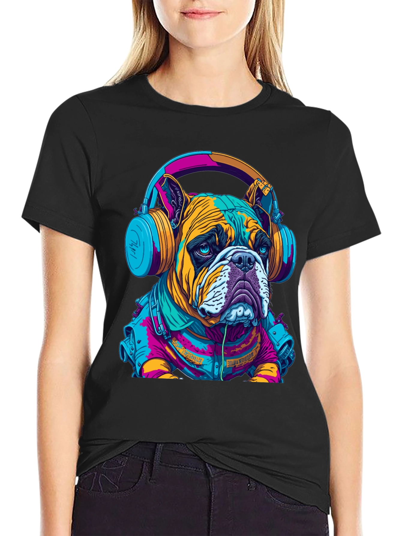 Bulldog DJ Graphic Tee - Trendy Streetwear