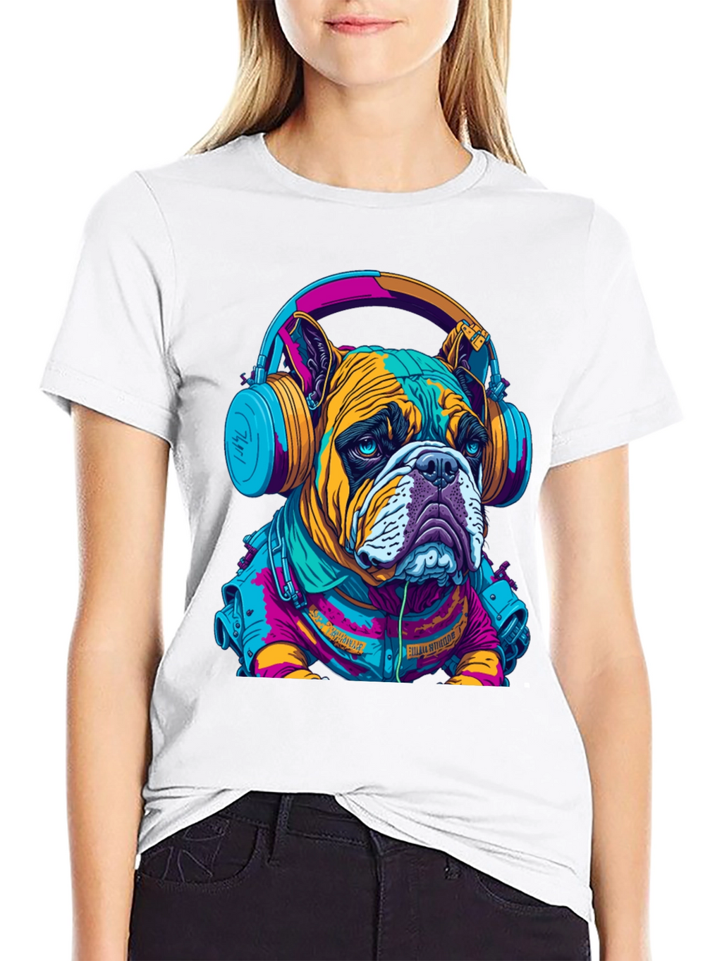 Bulldog DJ Graphic Tee - Trendy Streetwear