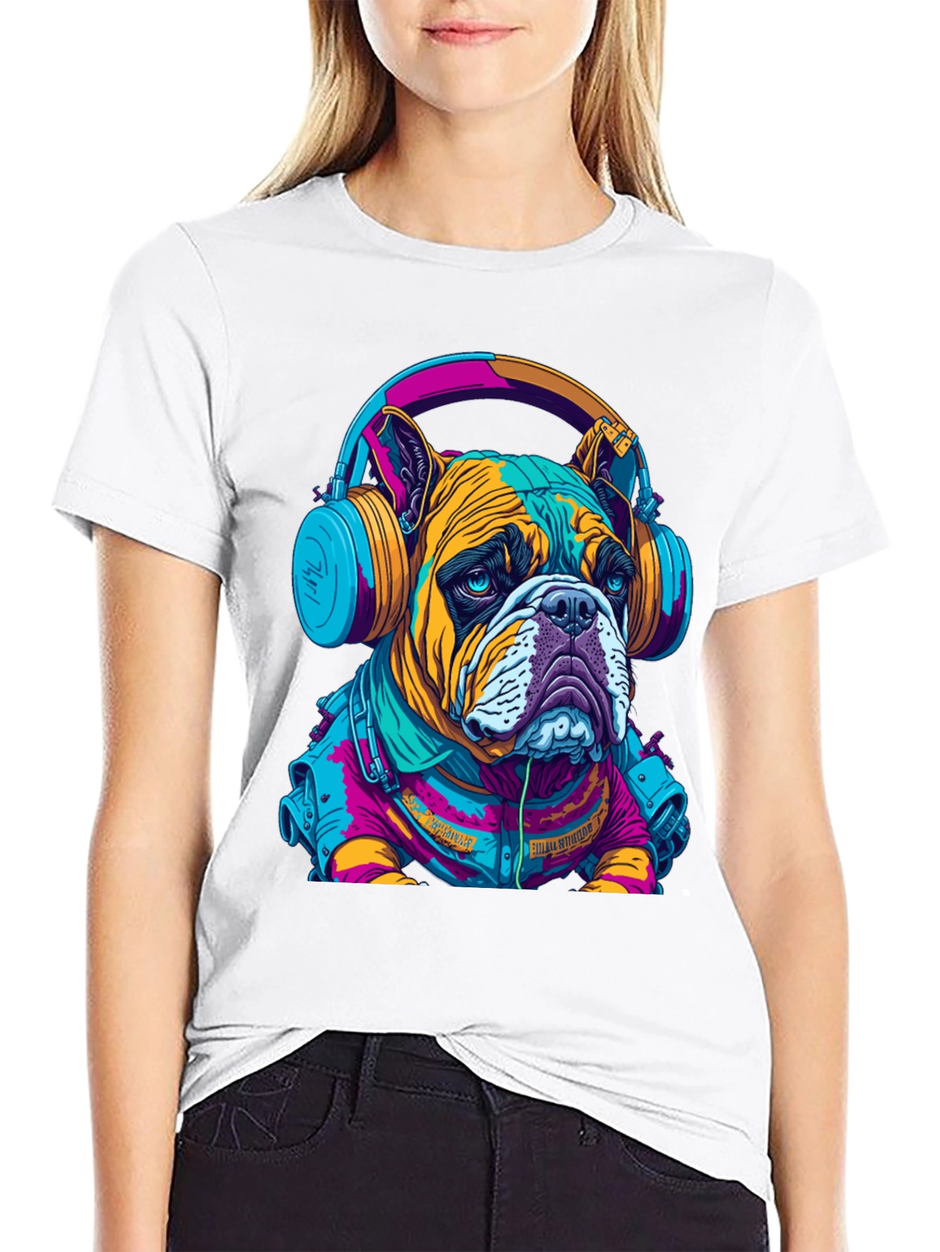Bulldog DJ Graphic Tee - Trendy Streetwear