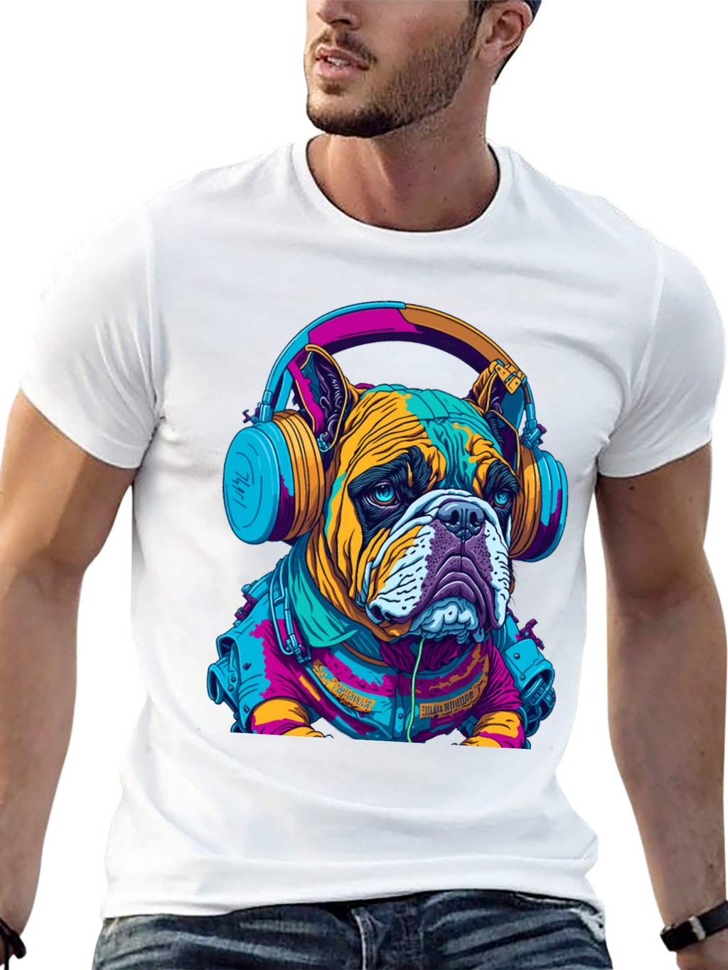 Bulldog DJ Graphic Tee - Trendy Streetwear