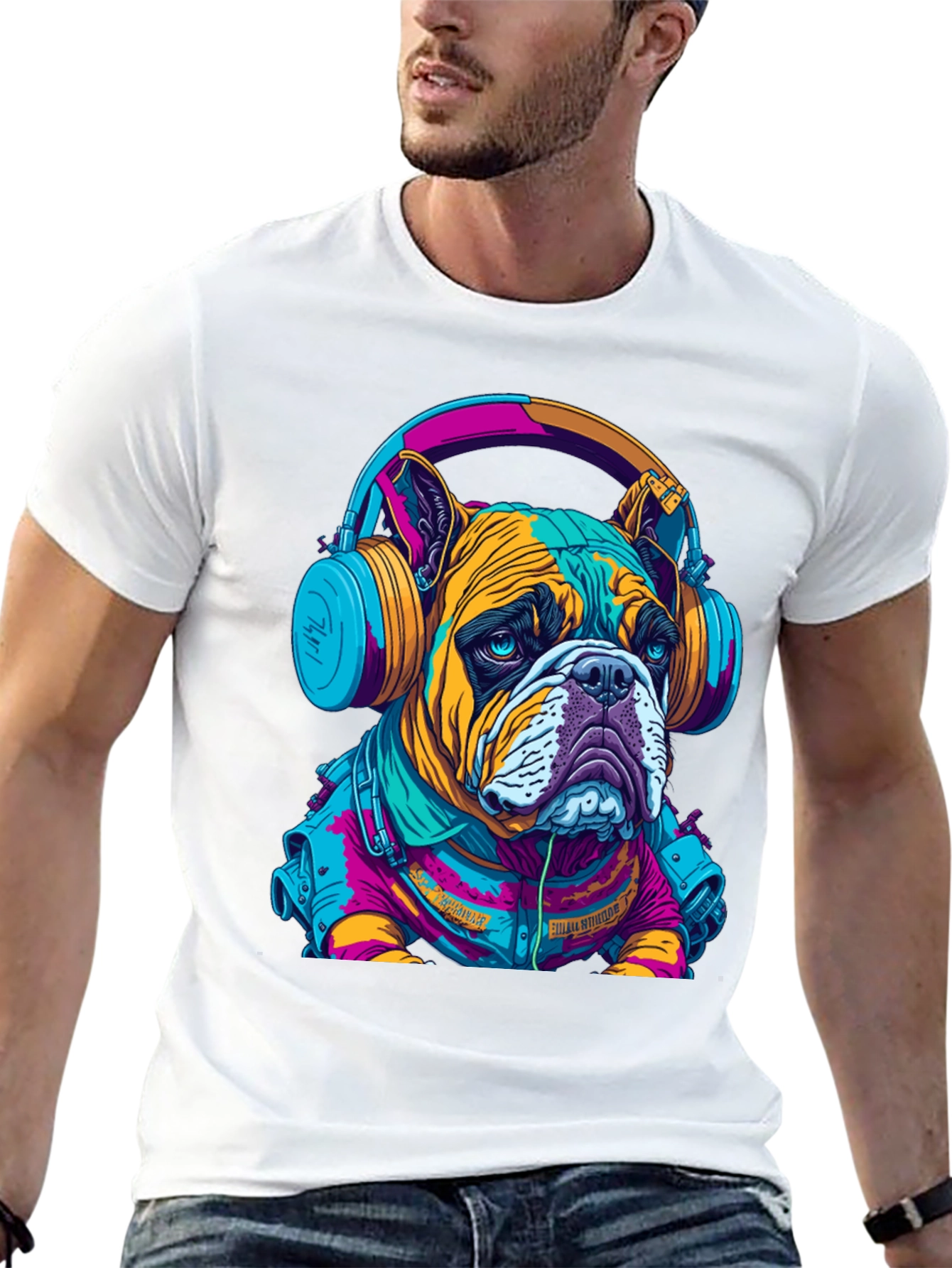 Bulldog DJ Graphic Tee - Trendy Streetwear
