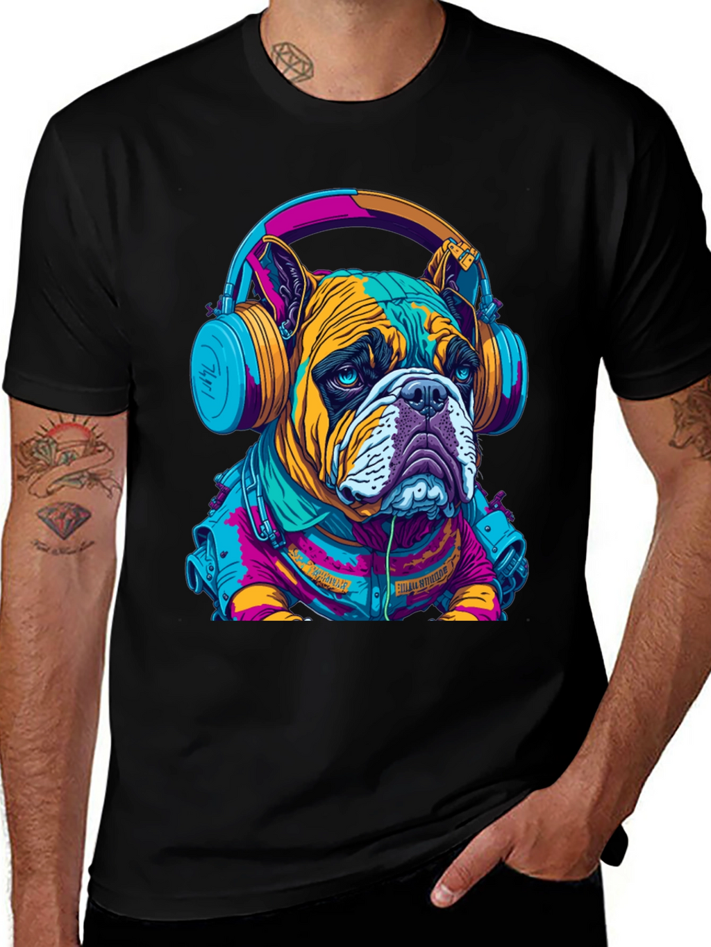Bulldog DJ Graphic Tee - Trendy Streetwear