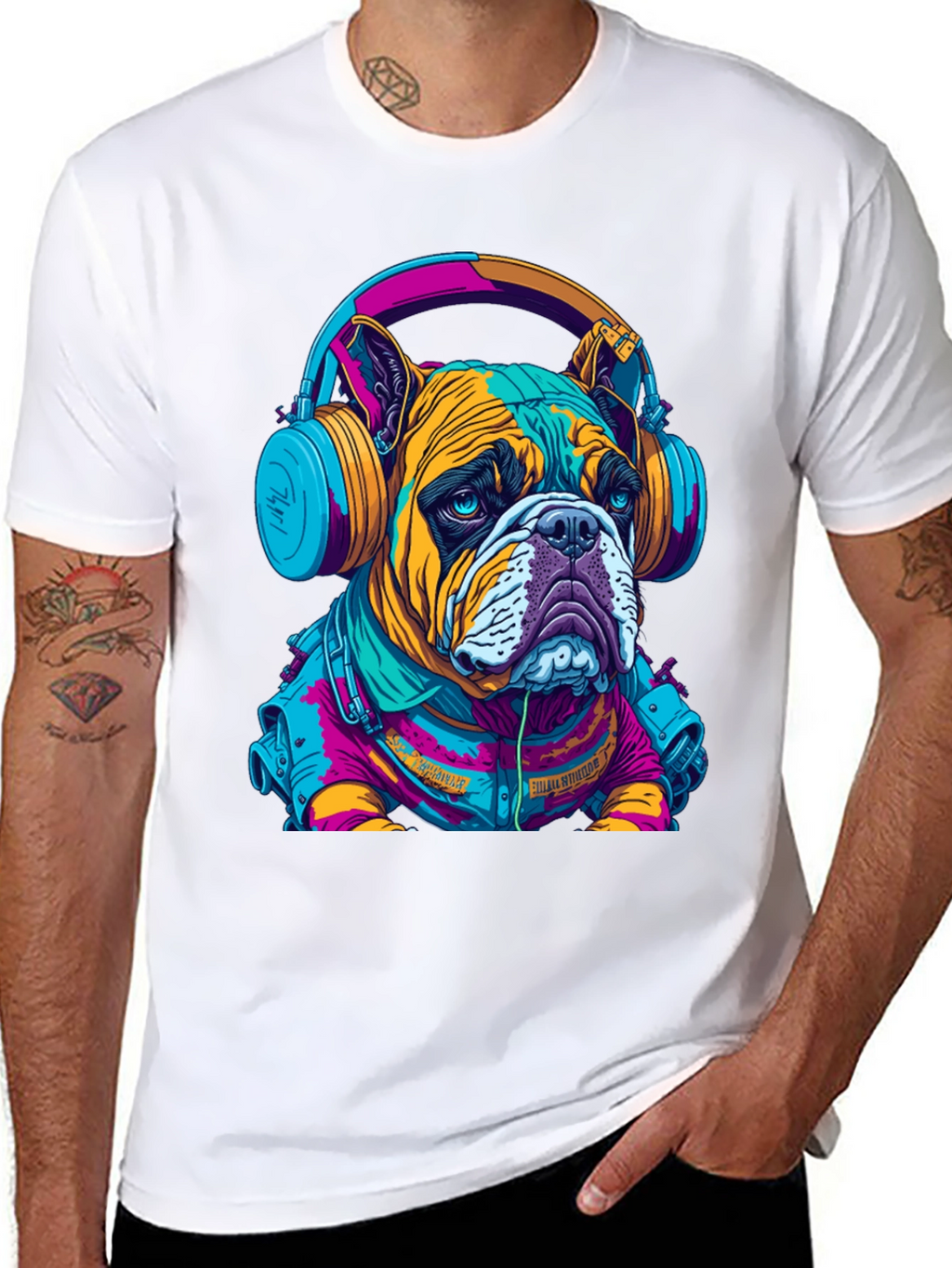 Bulldog DJ Graphic Tee - Trendy Streetwear