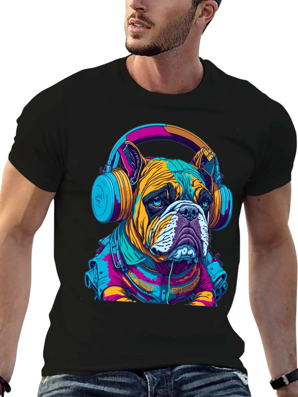Bulldog DJ Graphic Tee - Trendy Streetwear