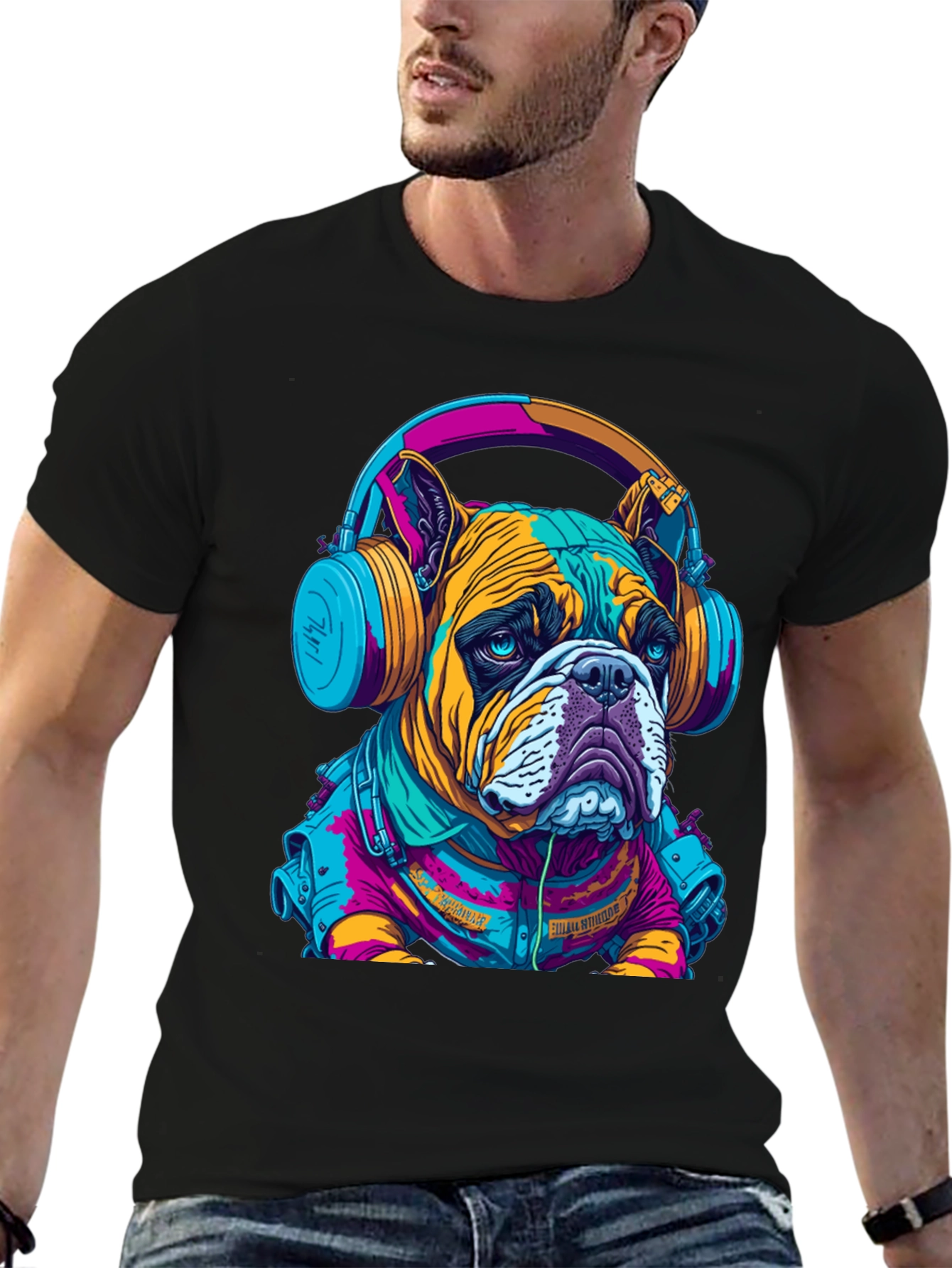 Bulldog DJ Graphic Tee - Trendy Streetwear