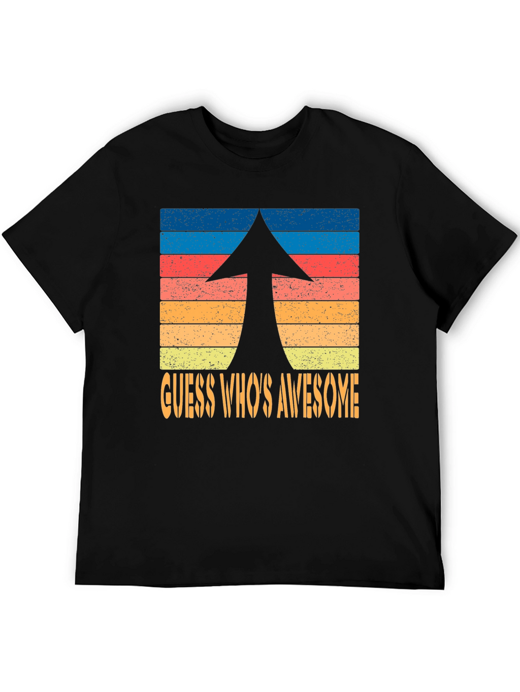 Guess Whos Awesome Retro Arrow Graphic T-Shirt