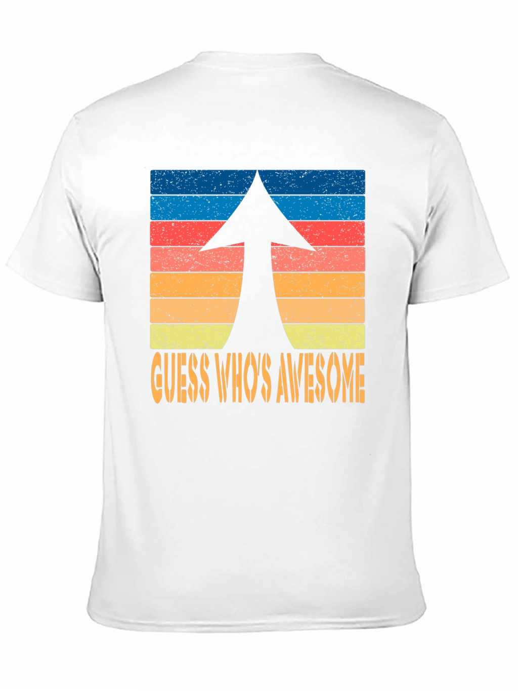 Guess Whos Awesome Retro Arrow Graphic T-Shirt