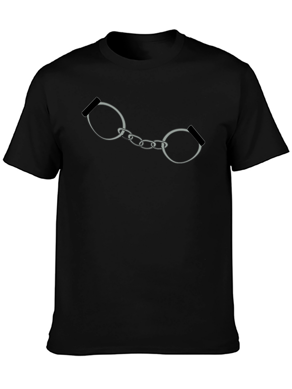 Handcuffs Graphic Print T-Shirt - Black
