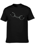 Handcuffs Graphic Print T-Shirt - Black