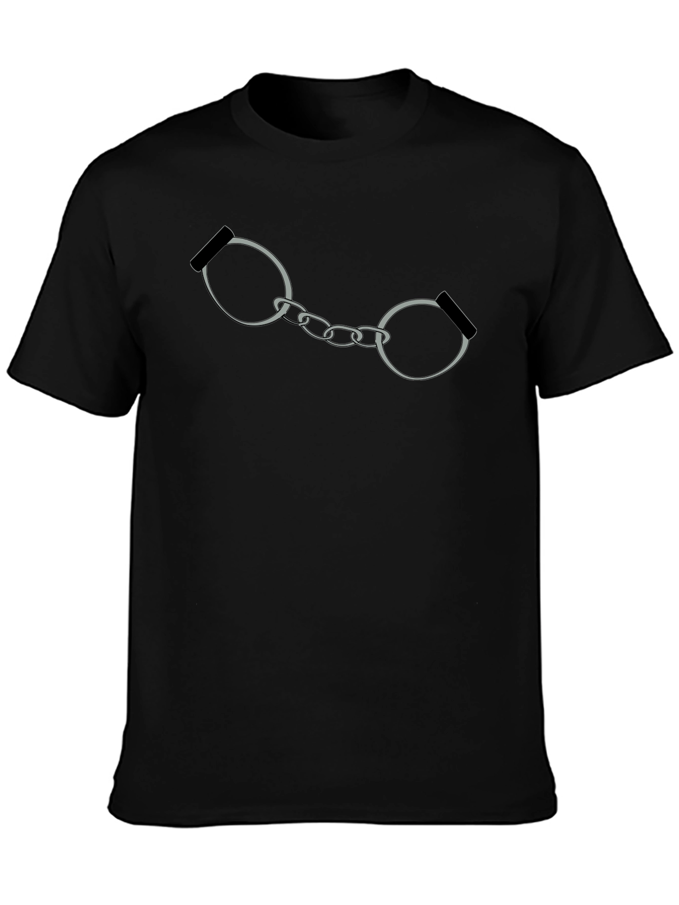 Handcuffs Graphic Print T-Shirt - Black