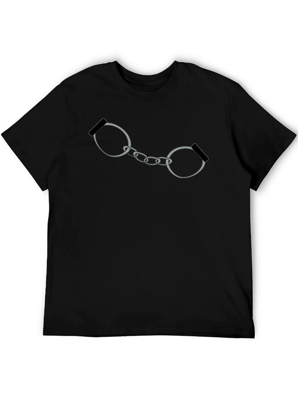 Handcuffs Graphic Print T-Shirt - Black