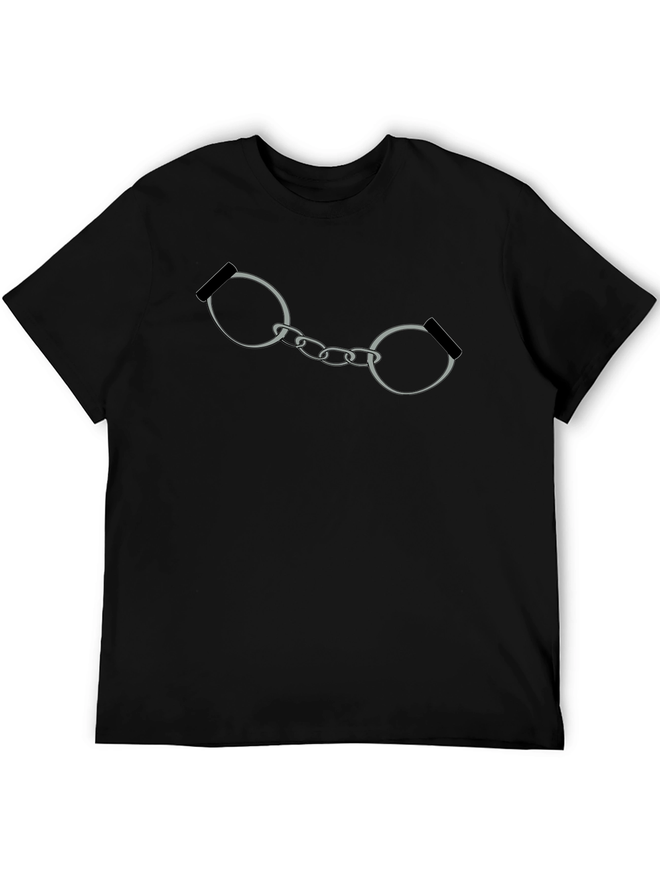 Handcuffs Graphic Print T-Shirt - Black