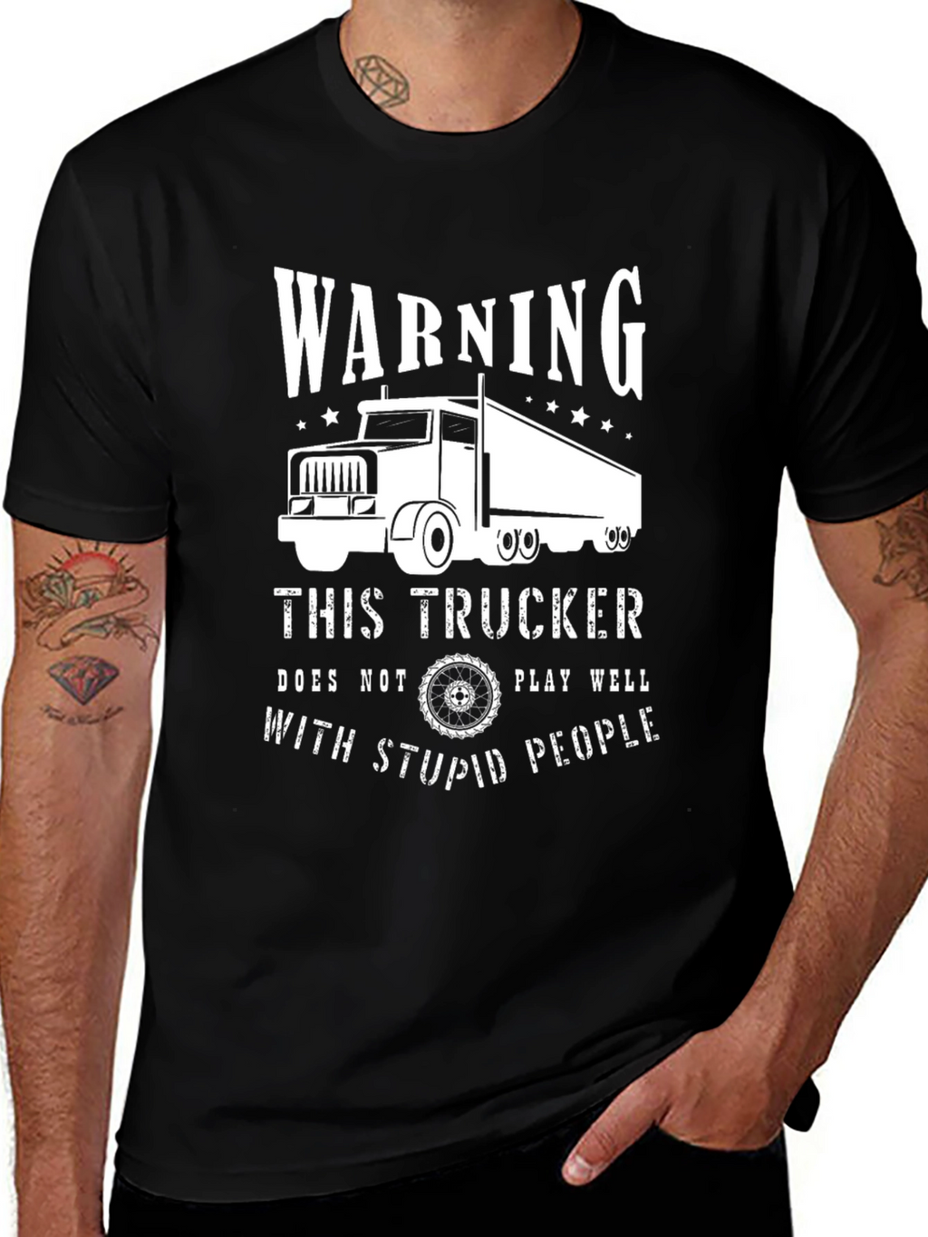 Warning Trucker T-Shirt