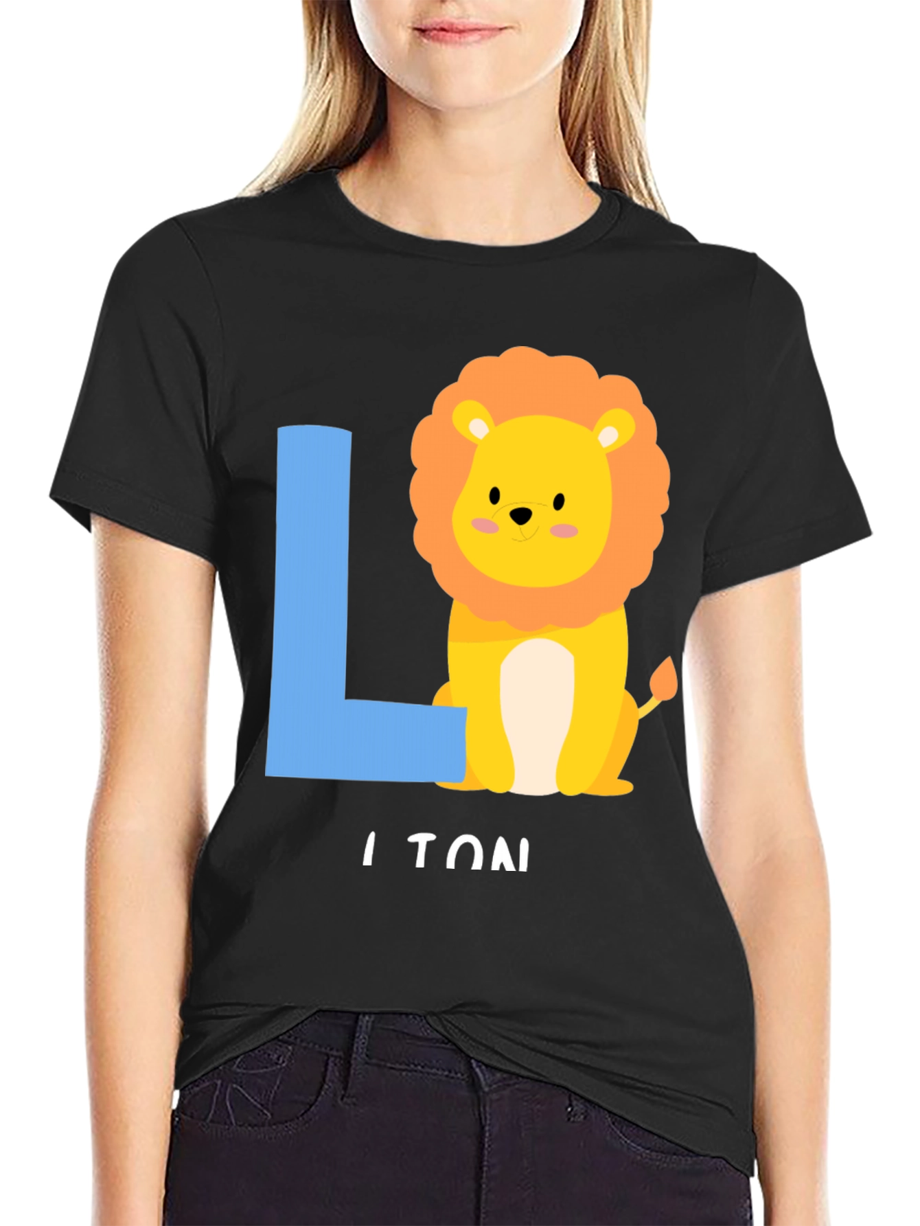 Lion Initial T-Shirt - Kids Alphabet Tee