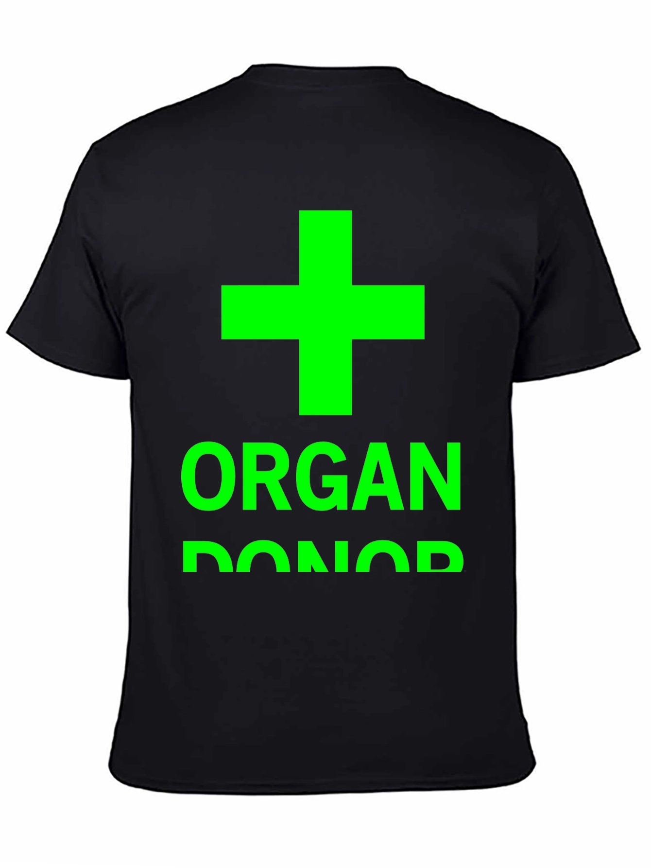 Organ Donor T-Shirt - Green Symbol Black Tee