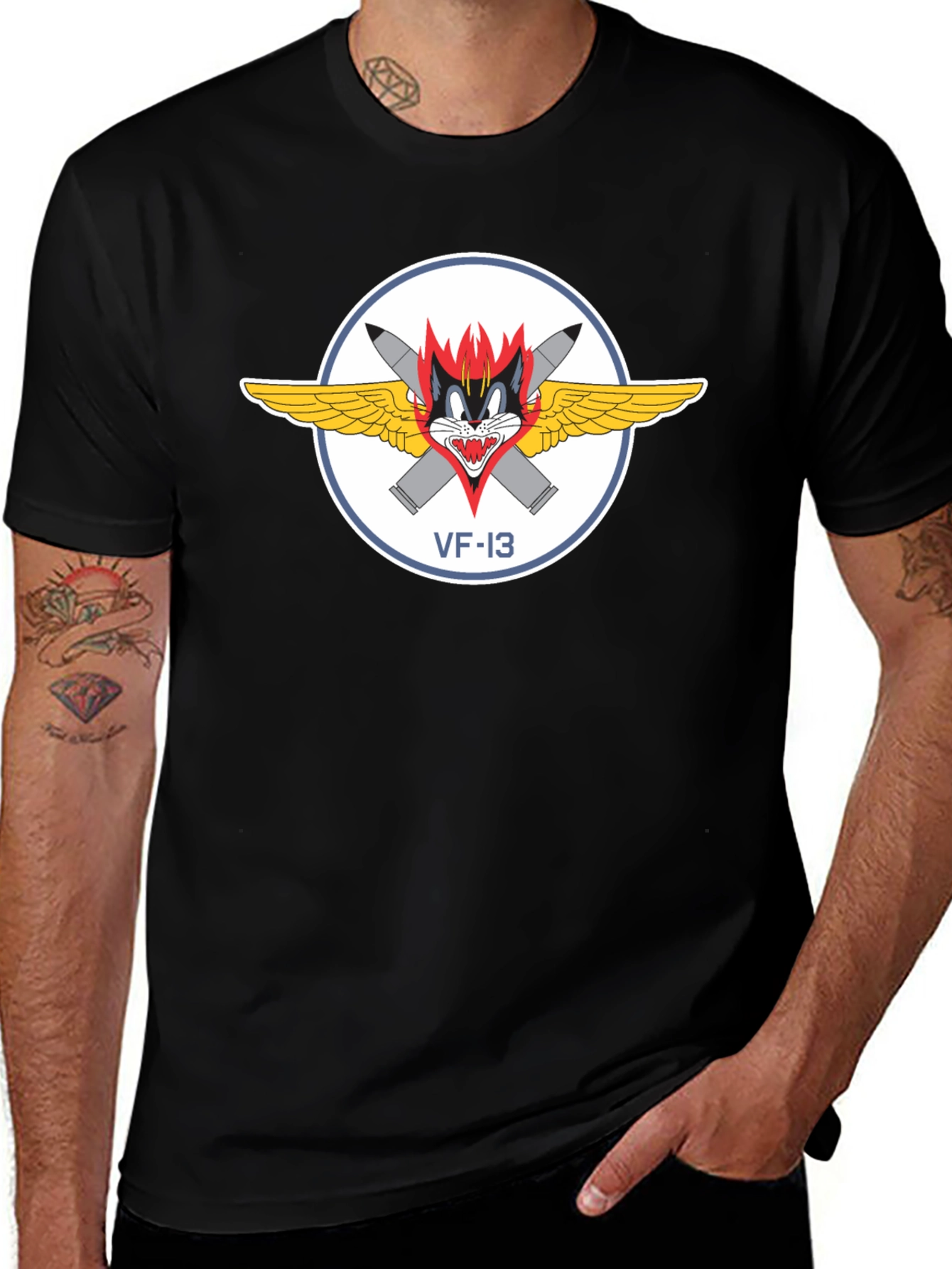 VF-13 Cats T-Shirt - Black