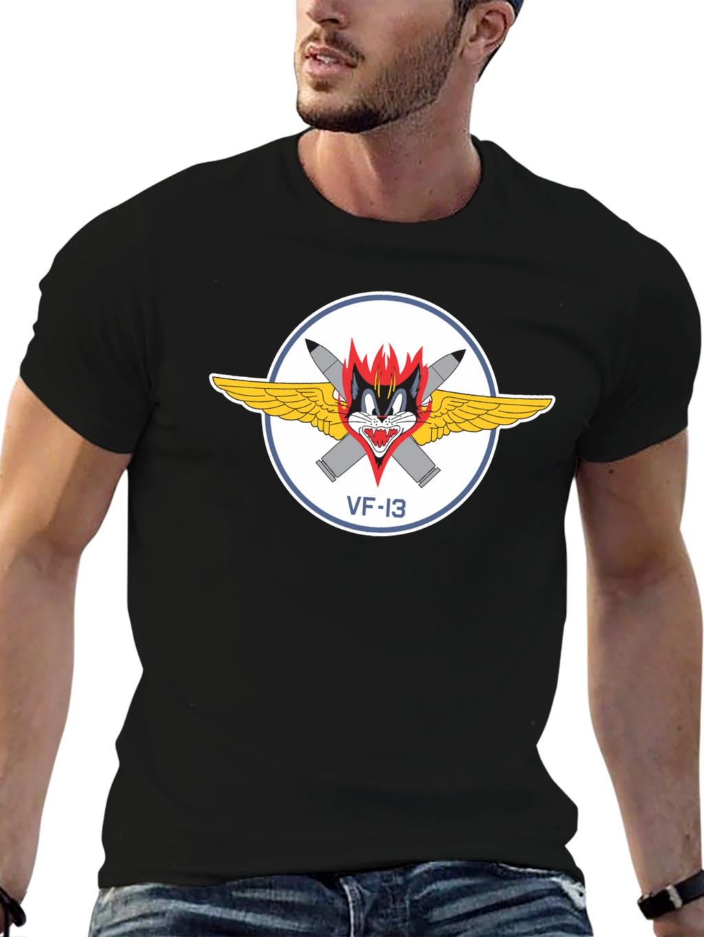 VF-13 Cats T-Shirt - Black