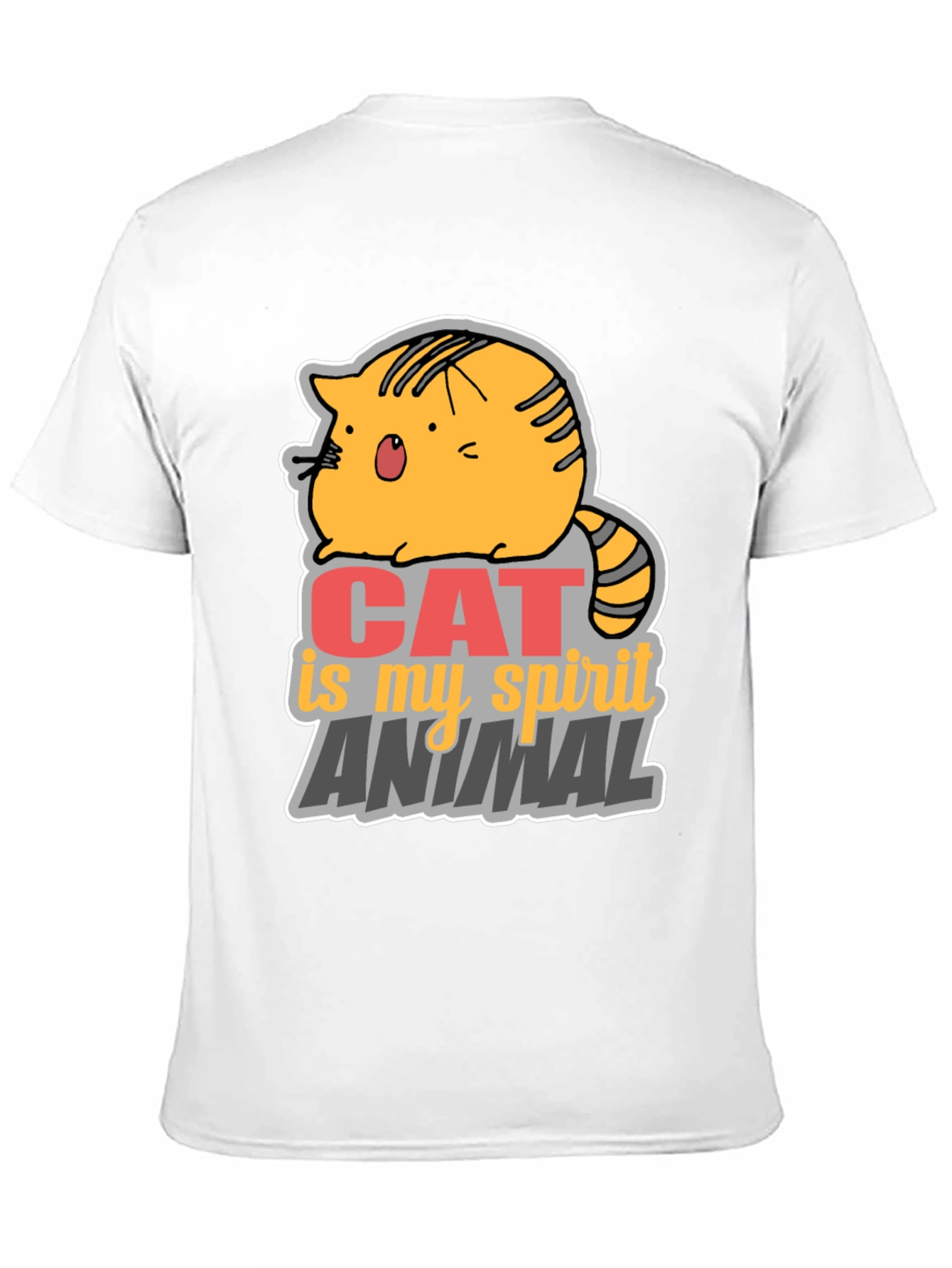 Cat is My Spirit Animal Black T-Shirt