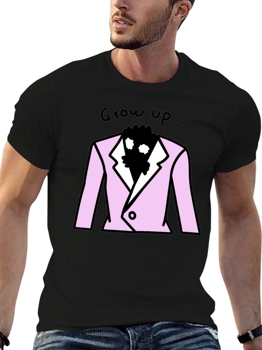 Grow Up T-Shirt - Pink Suit Design