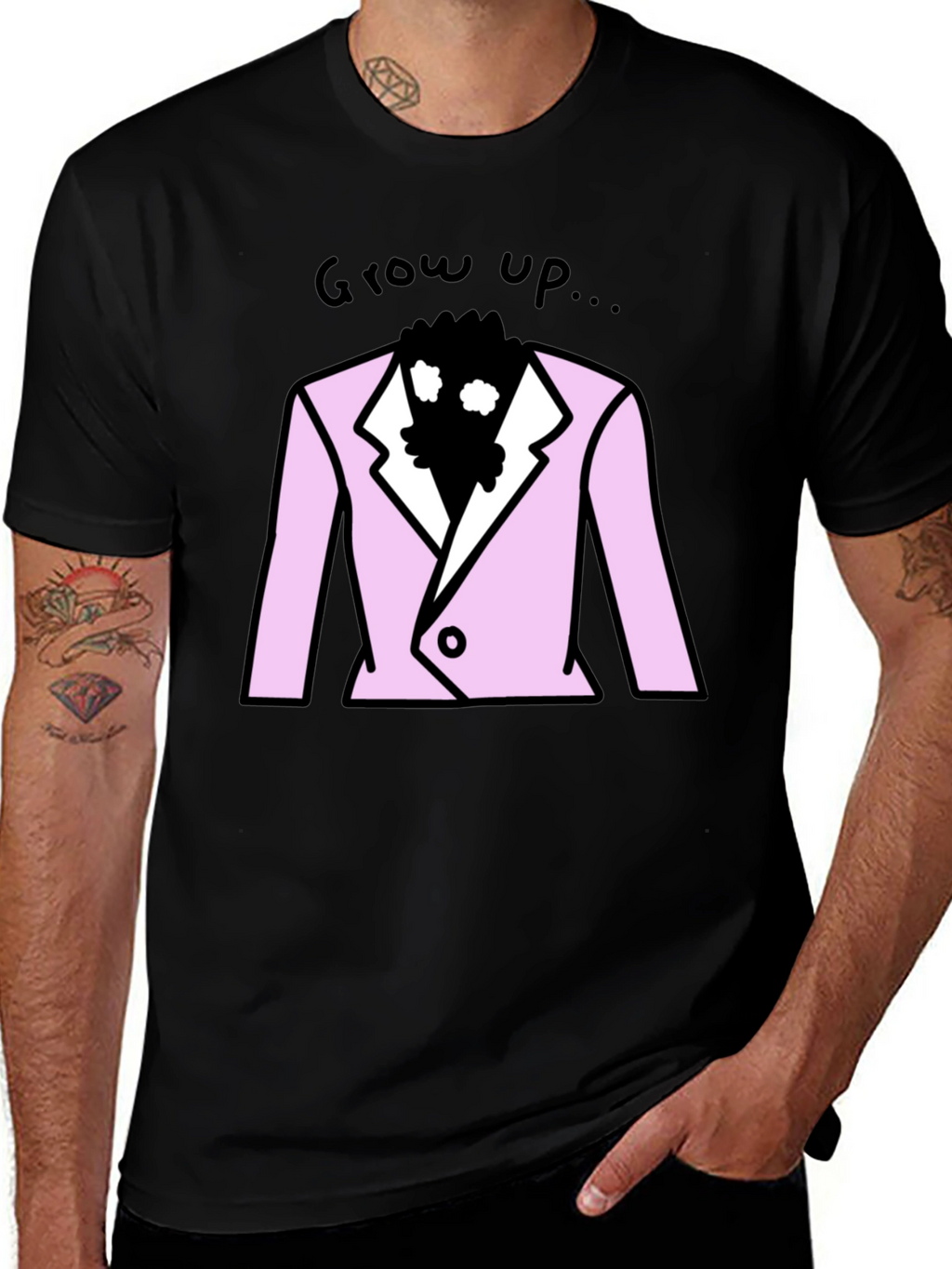 Grow Up T-Shirt - Pink Suit Design