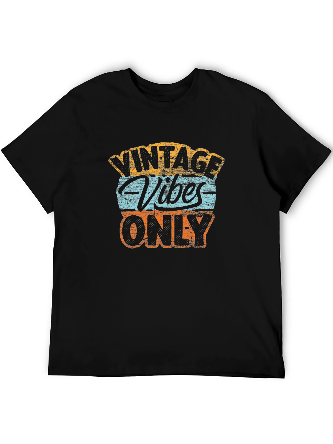 Vintage Vibes Only Graphic Tee - Classic Black T-Shirt