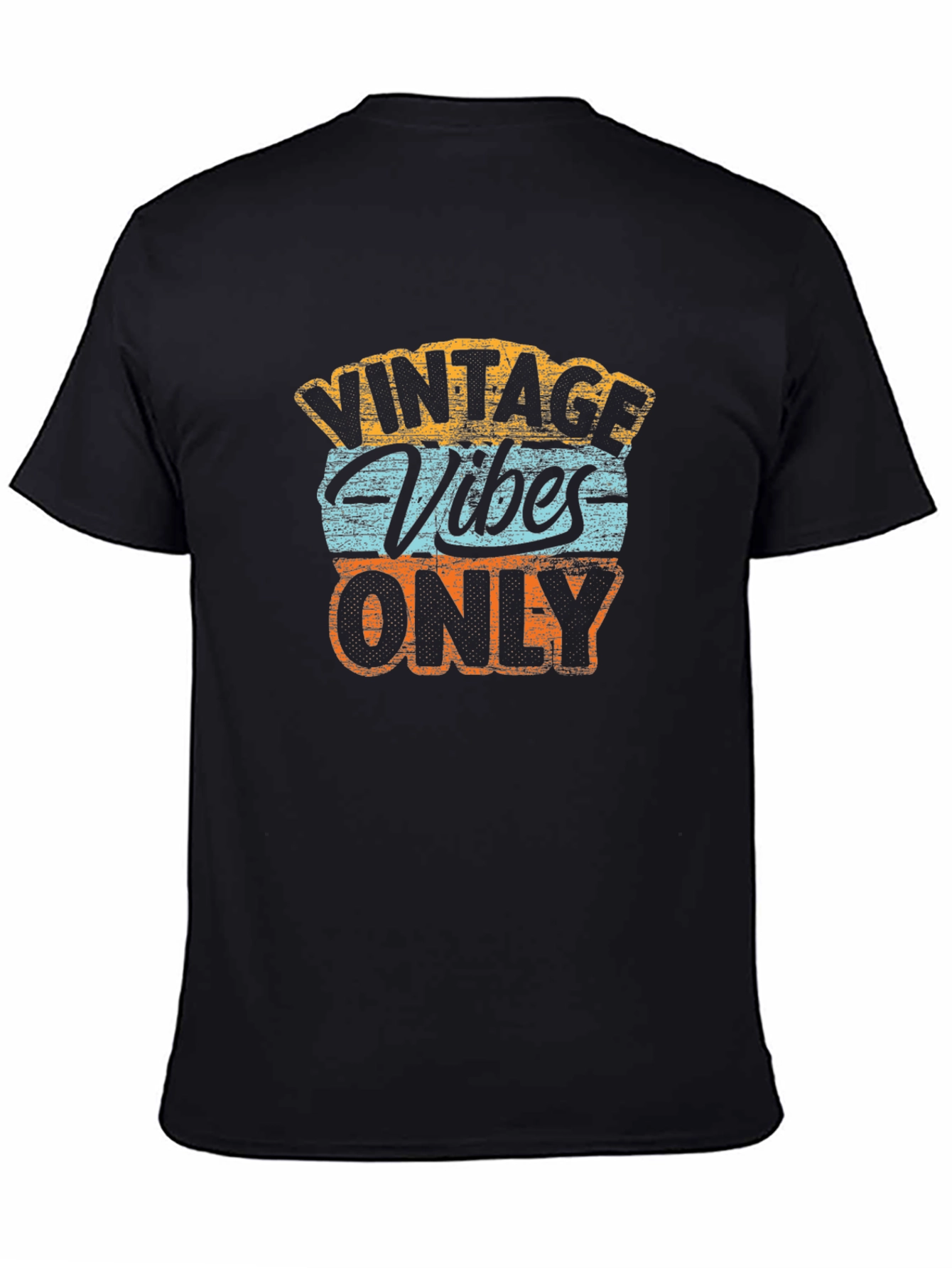 Vintage Vibes Only Graphic Tee - Classic Black T-Shirt