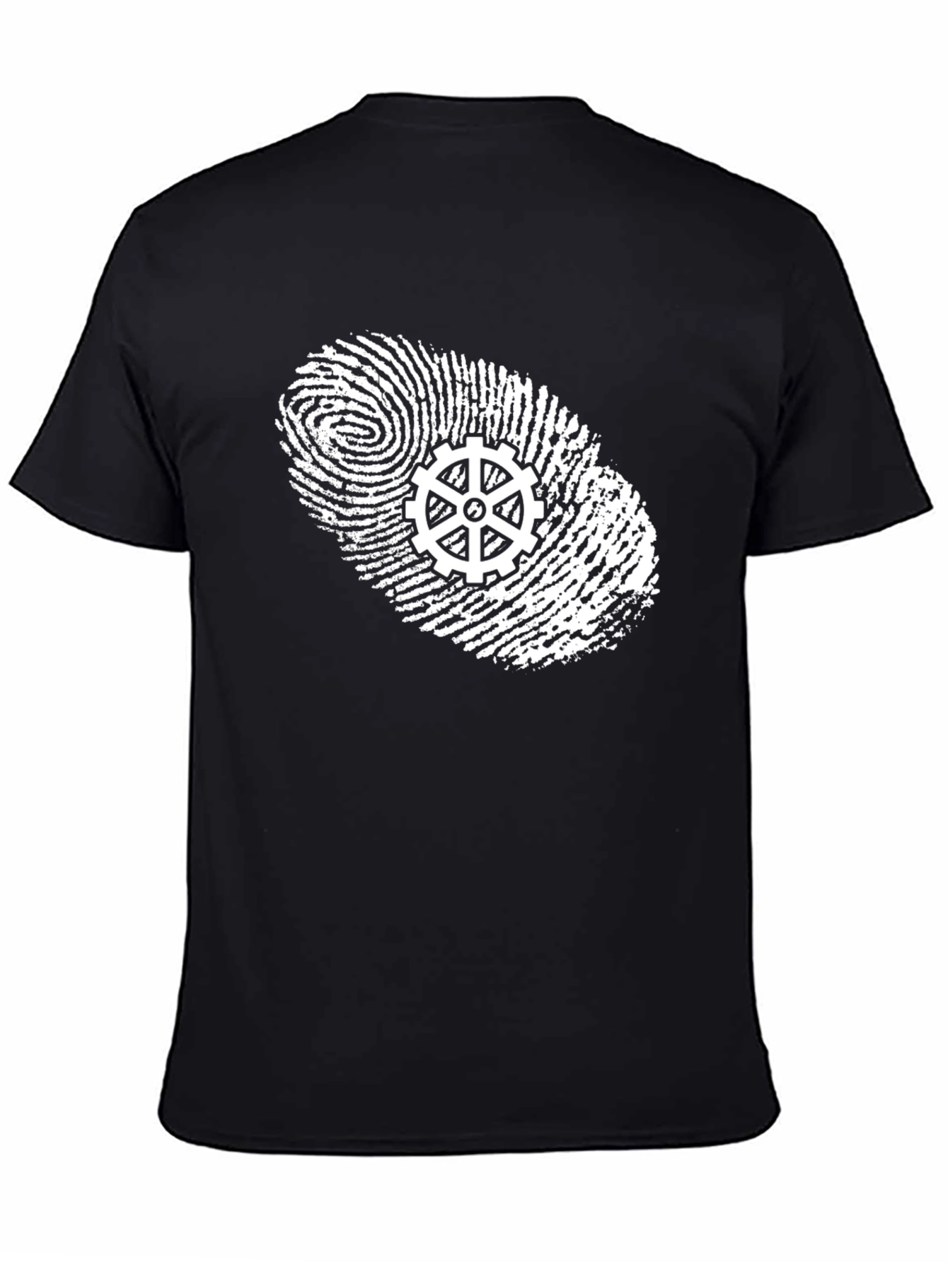 Unique Fingerprint Gear T-Shirt - Black