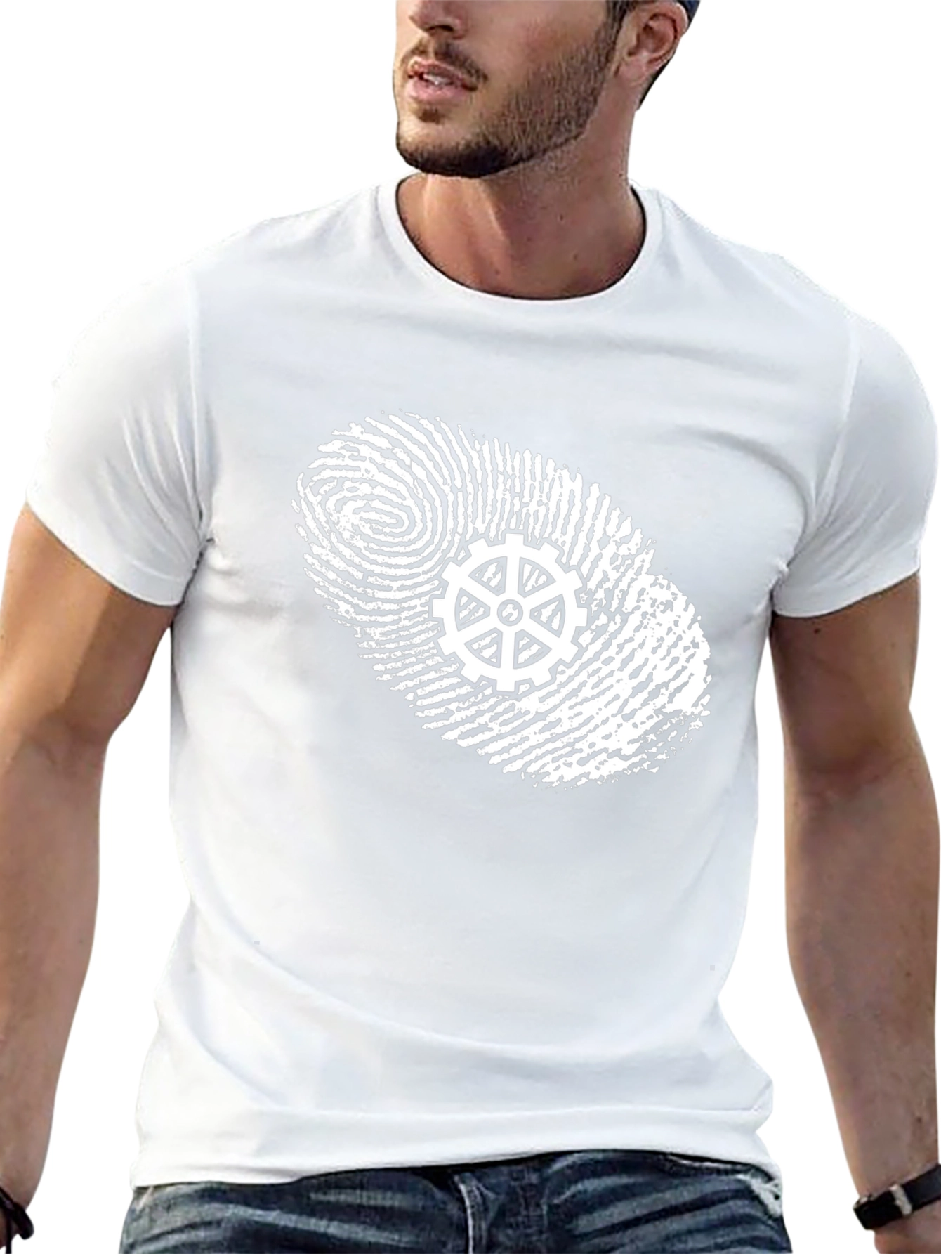Unique Fingerprint Gear T-Shirt - Black