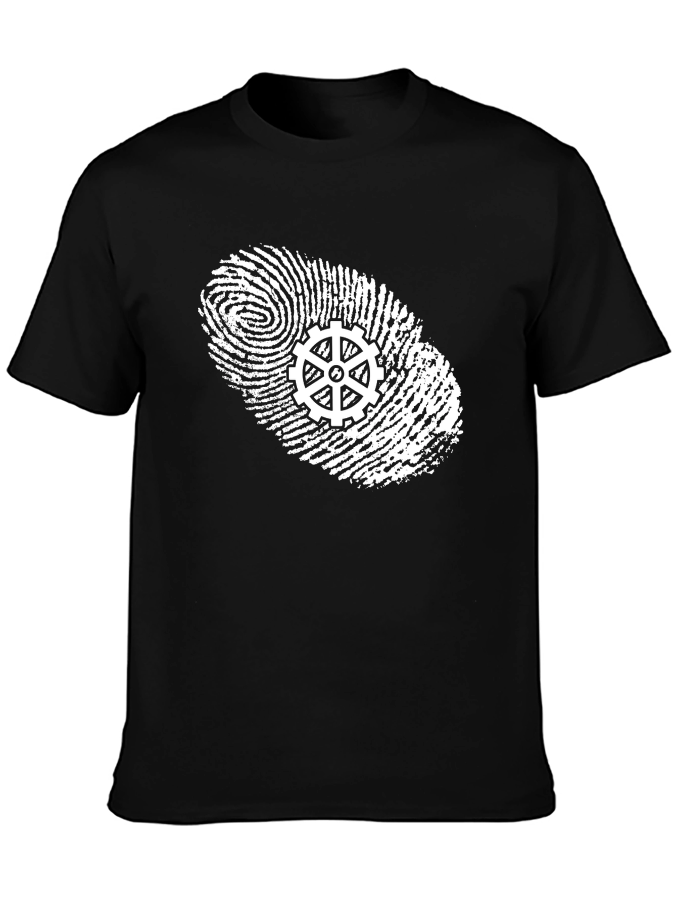 Unique Fingerprint Gear T-Shirt - Black