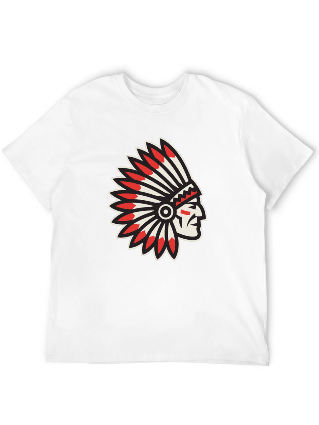Native American Chief Graphic Black T-Shirt