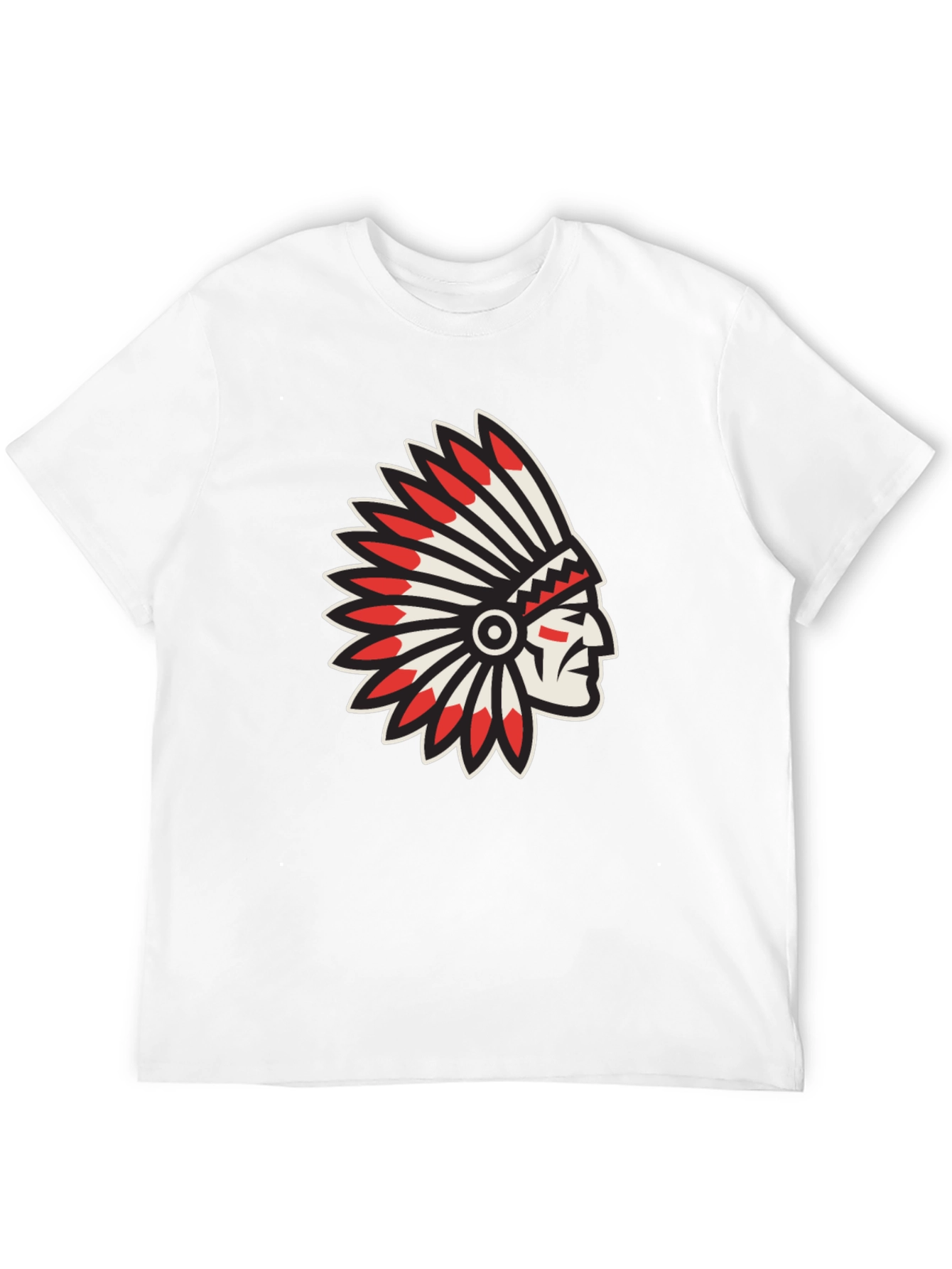 Native American Chief Graphic Black T-Shirt